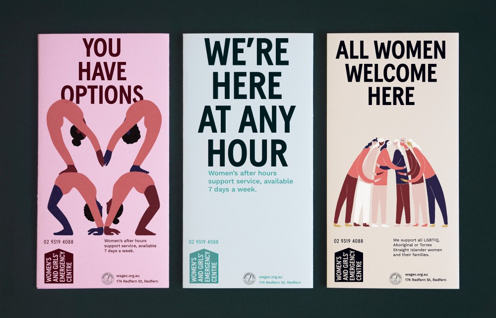 New logo and Identity for Women's and Girls' Emergency Centre by For The People