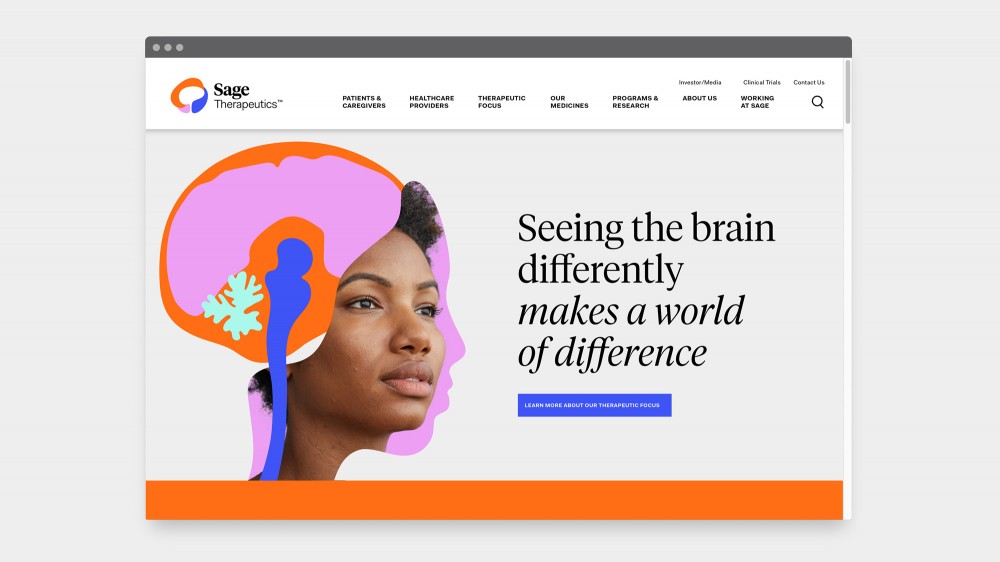 New logo and Identity for Sage Therapeutics by Wolff Olins
