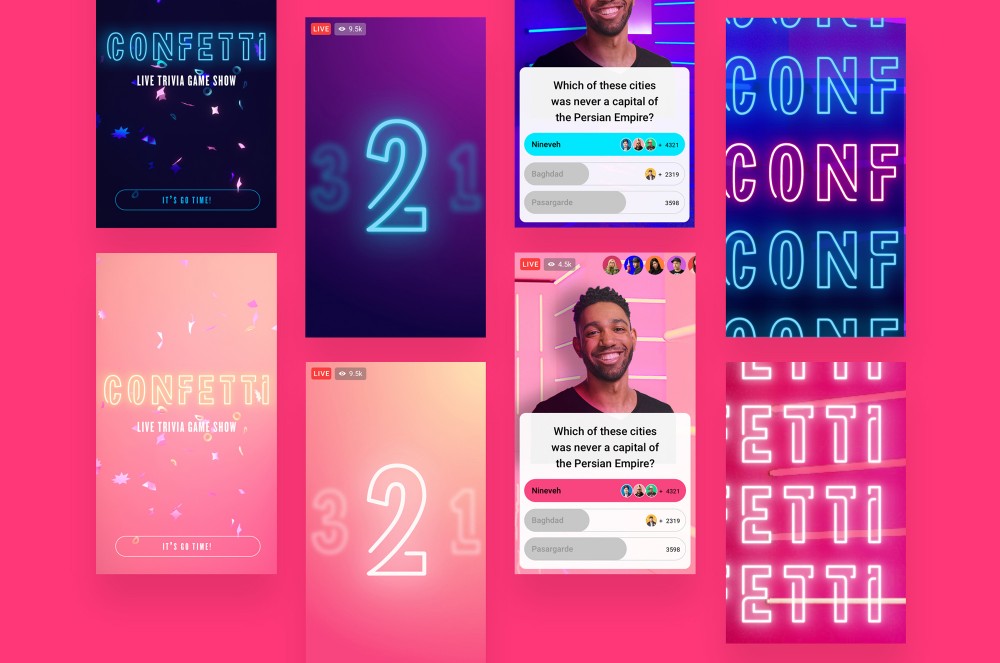 New logo and Identity for Facebook Confetti by Ueno