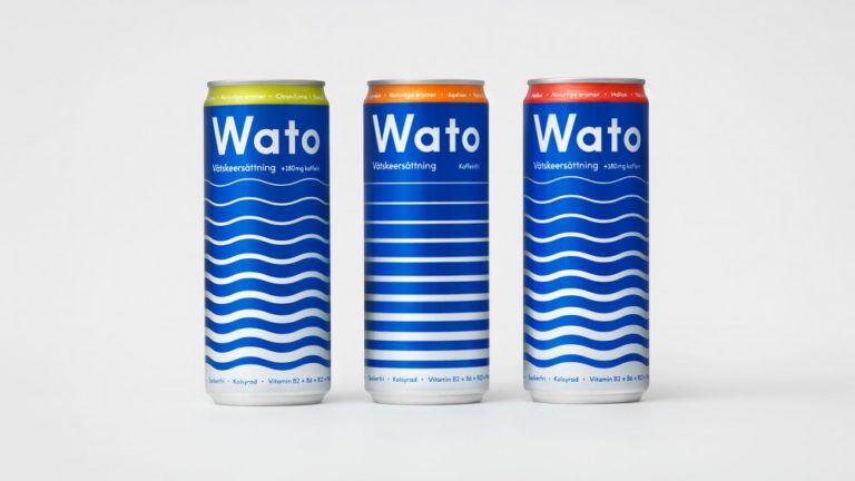 瑞典WATO功能饮料品牌包装设计，vi设计