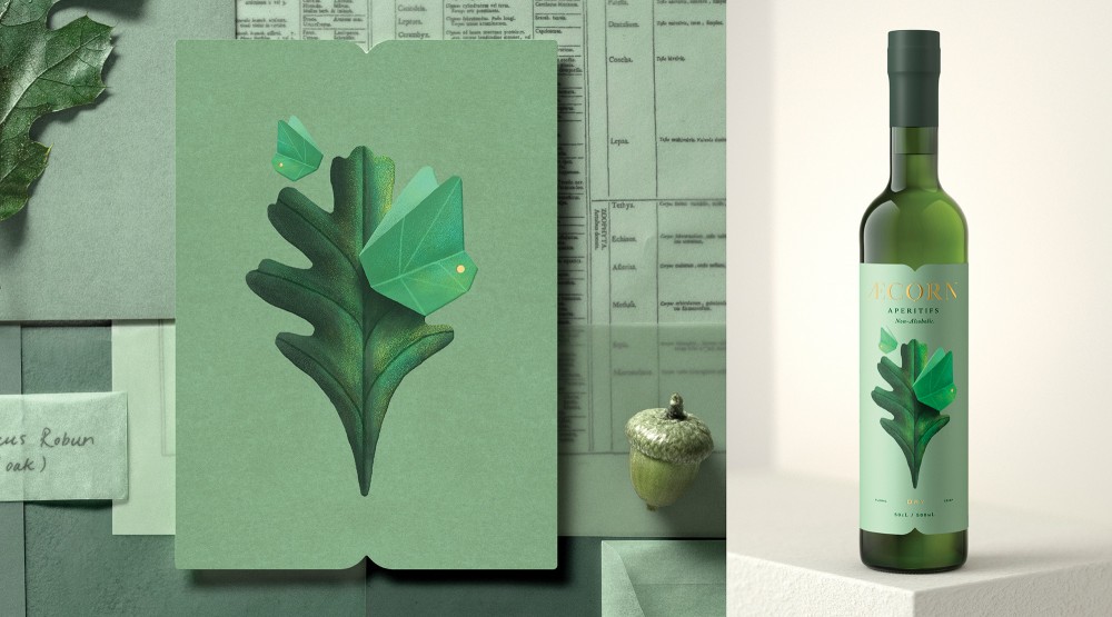 New logo and Packaging for Æcorn Aperitifs by Pearlfisher