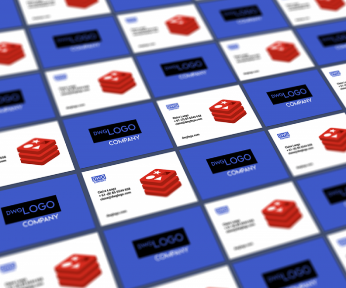 Blue and White Tiles Business Card Mockup