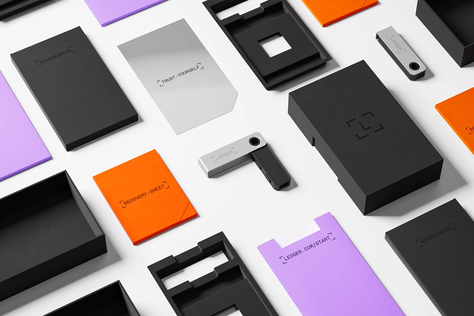 Goods seek inspiration in Ledger’s layered security for the crypto wallet’s sequential packaging