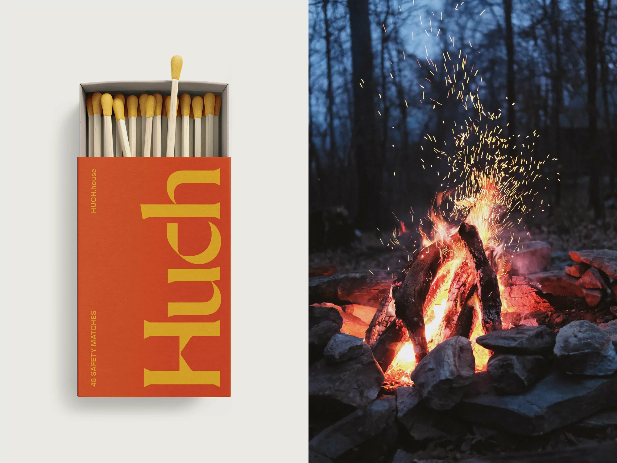 Christopher Doyle & Co.’s bold identity for Huch invites us to a cosy cabin in the wilderness
