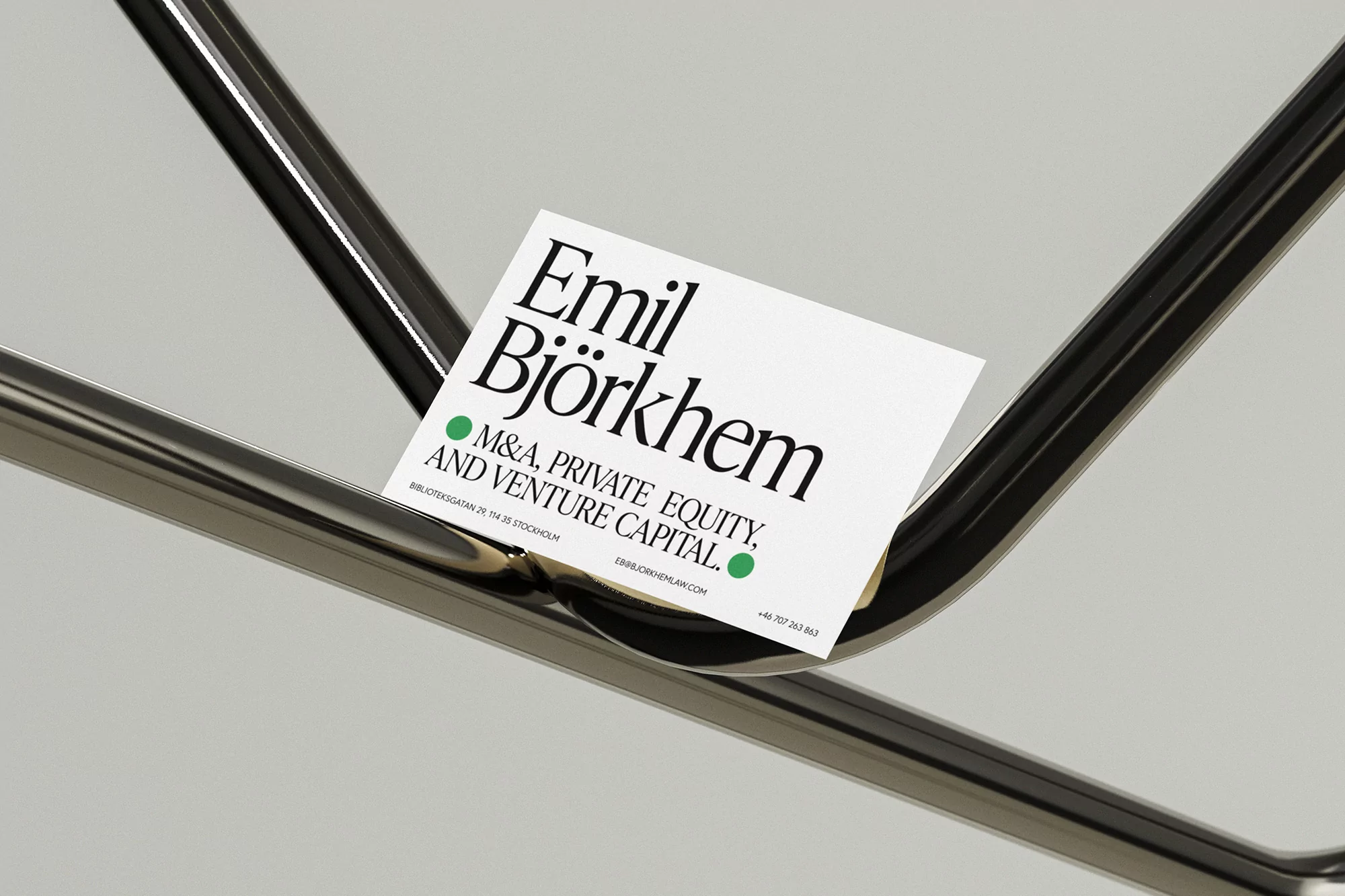 Erik Herrstr?m’s identity for Bj?rkhem embodies the Swedish law firm’s forward-thinking attitude