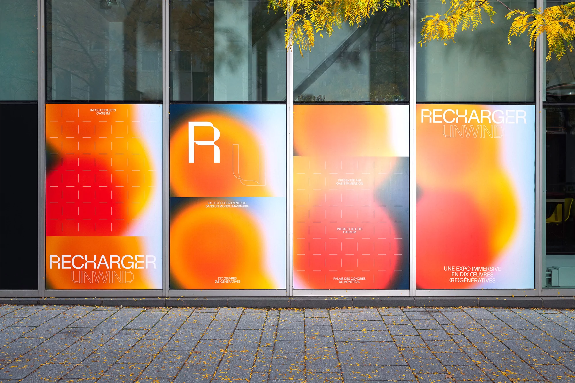 Caserne’s sensory identity for Recharger Unwind combines digital structure with organic warmth