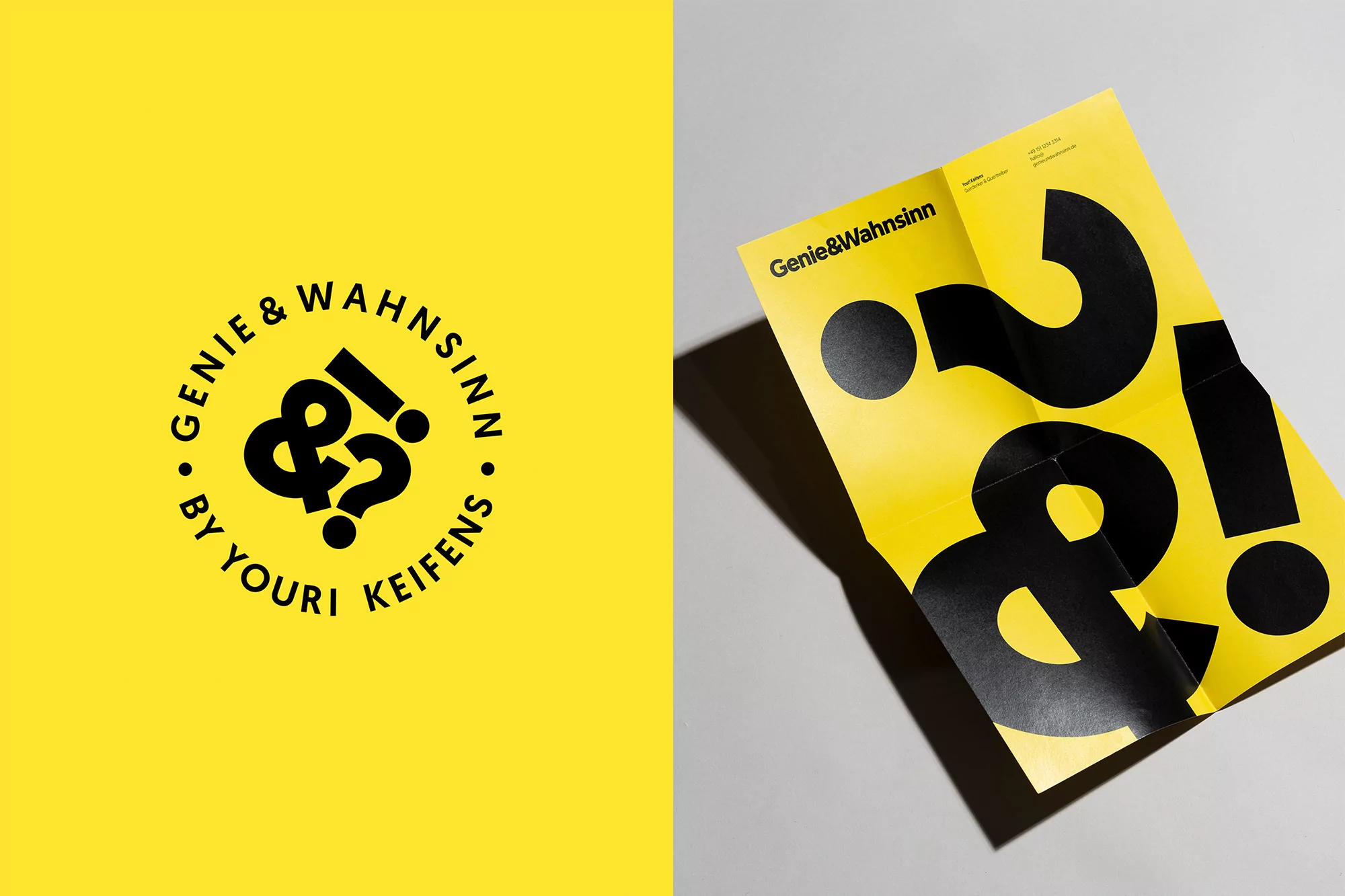 Lukas Diemling’s identity for copywriter Genie & Wahnsinn captures both his genius and madness
