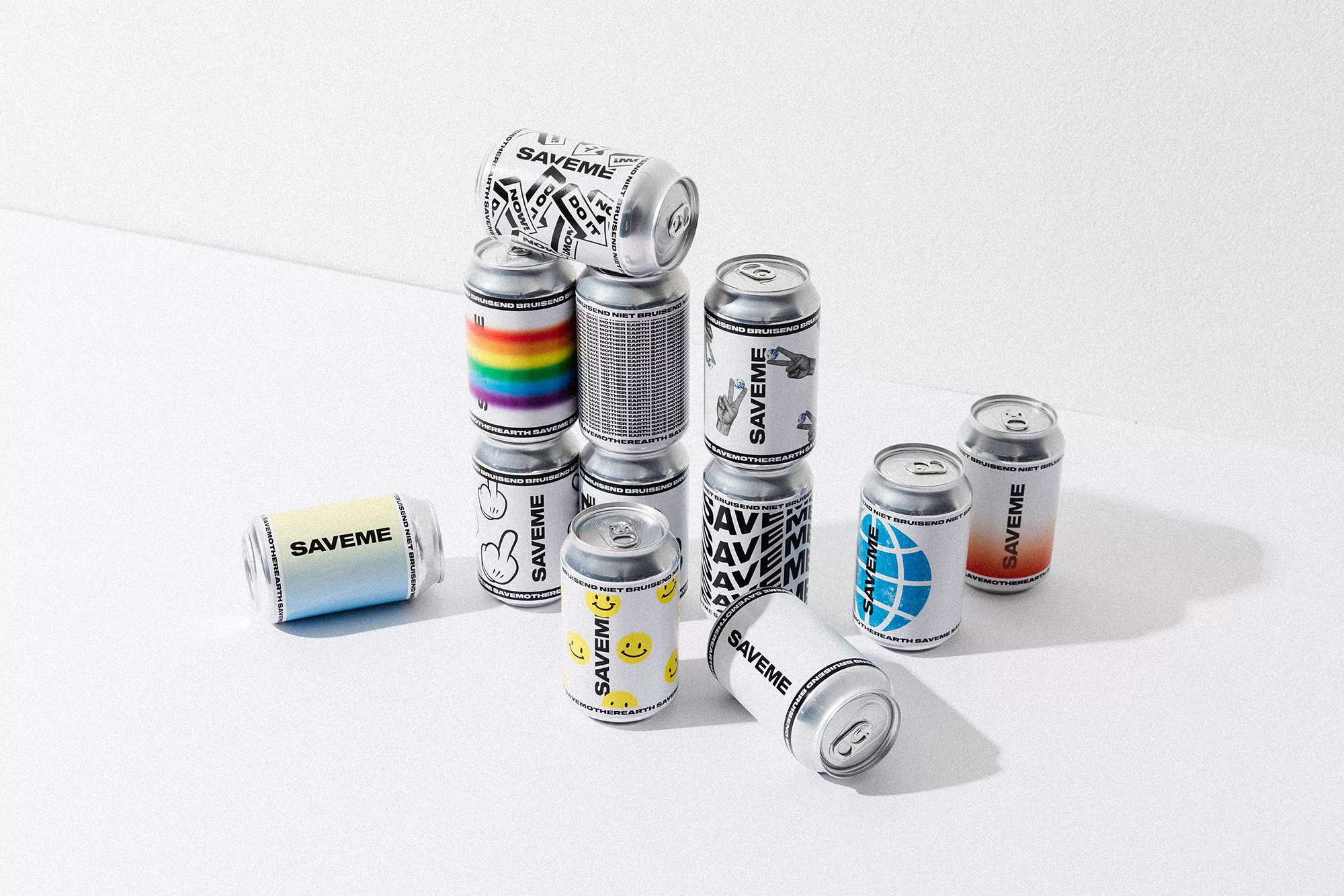 SKINN provide a blank canvas for expression and experimentation with canned water brand SAVEME