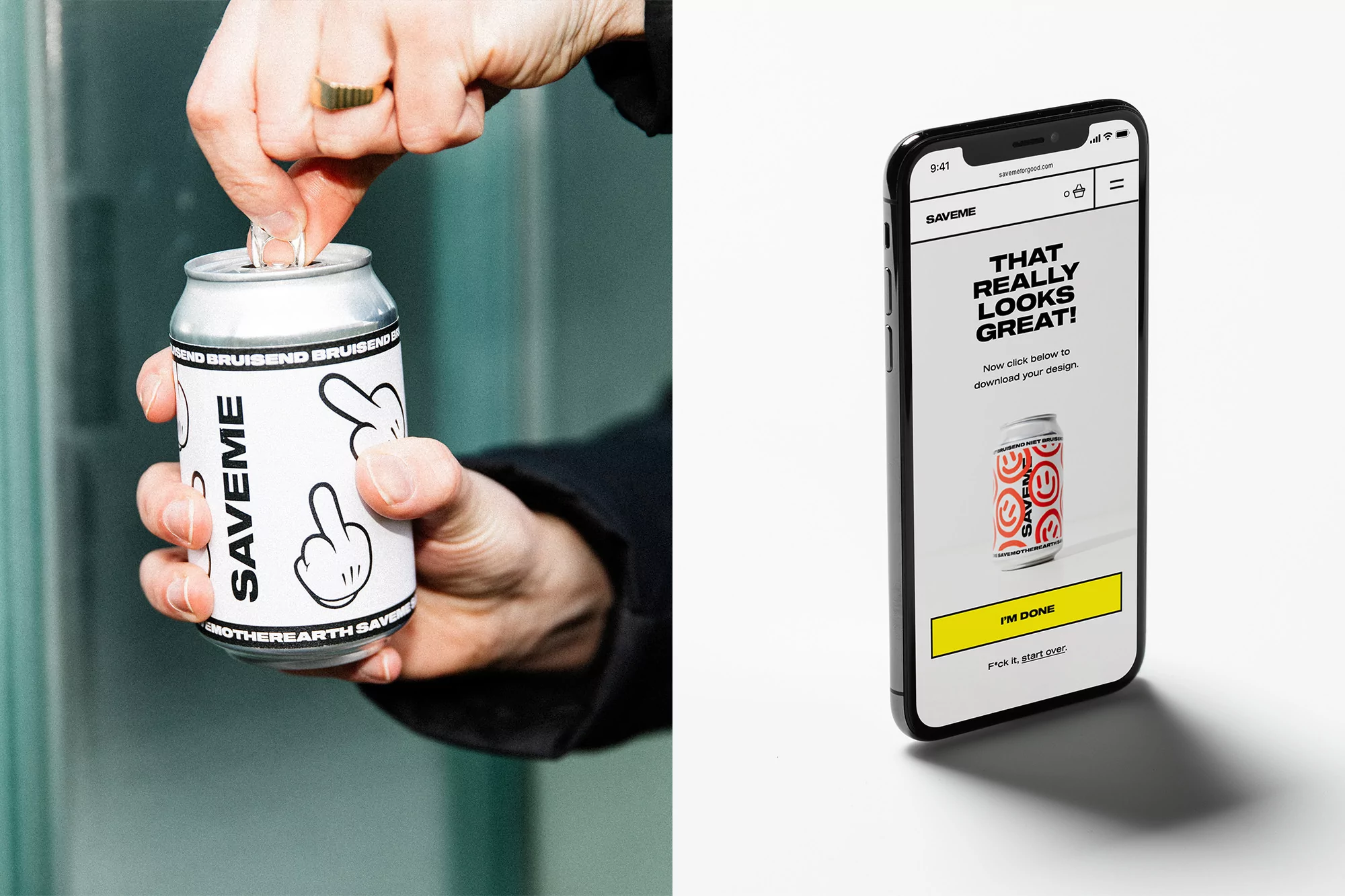 SKINN provide a blank canvas for expression and experimentation with canned water brand SAVEME