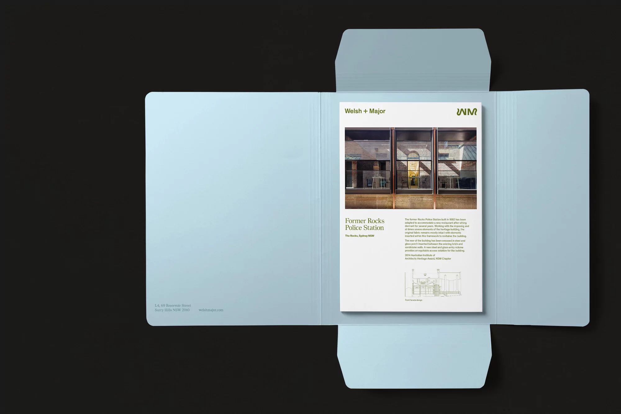 Accompany exhibit geometric playfulness in their typographically-led identity for Welsh + Major
