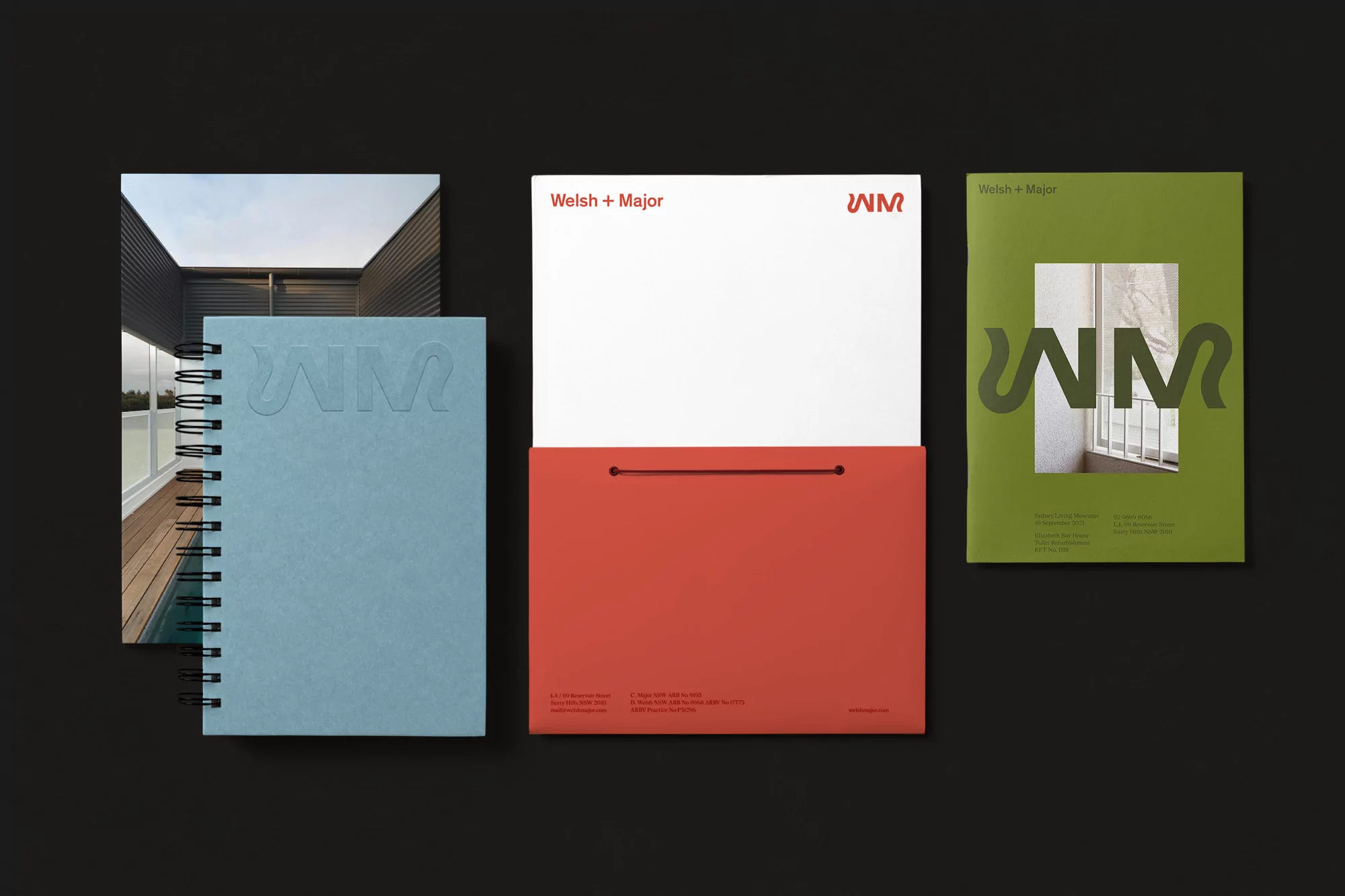 Accompany exhibit geometric playfulness in their typographically-led identity for Welsh + Major