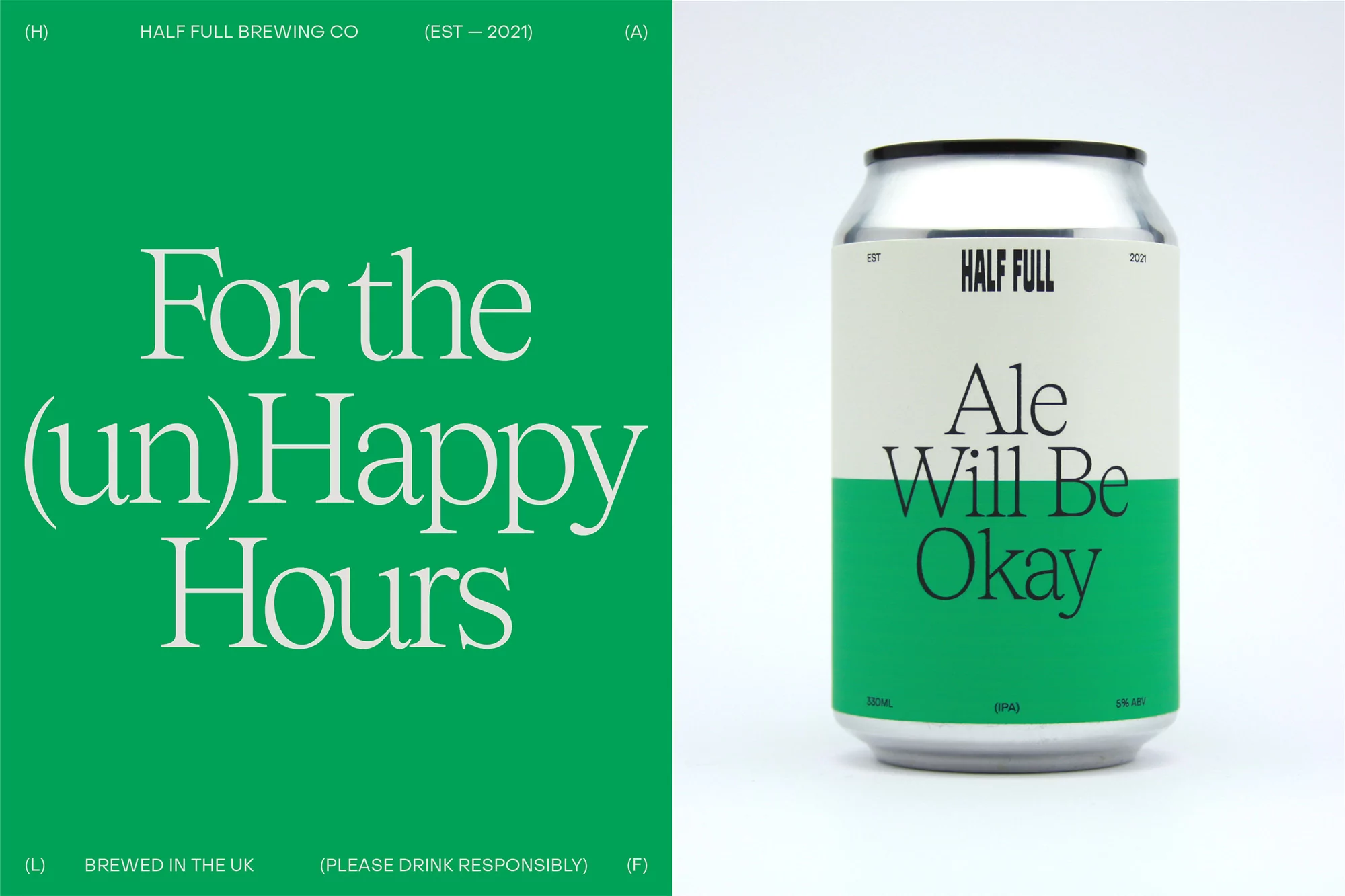 Freddie Hall’s identity for Half Full seeks to dismantle the stigmas around men’s mental health