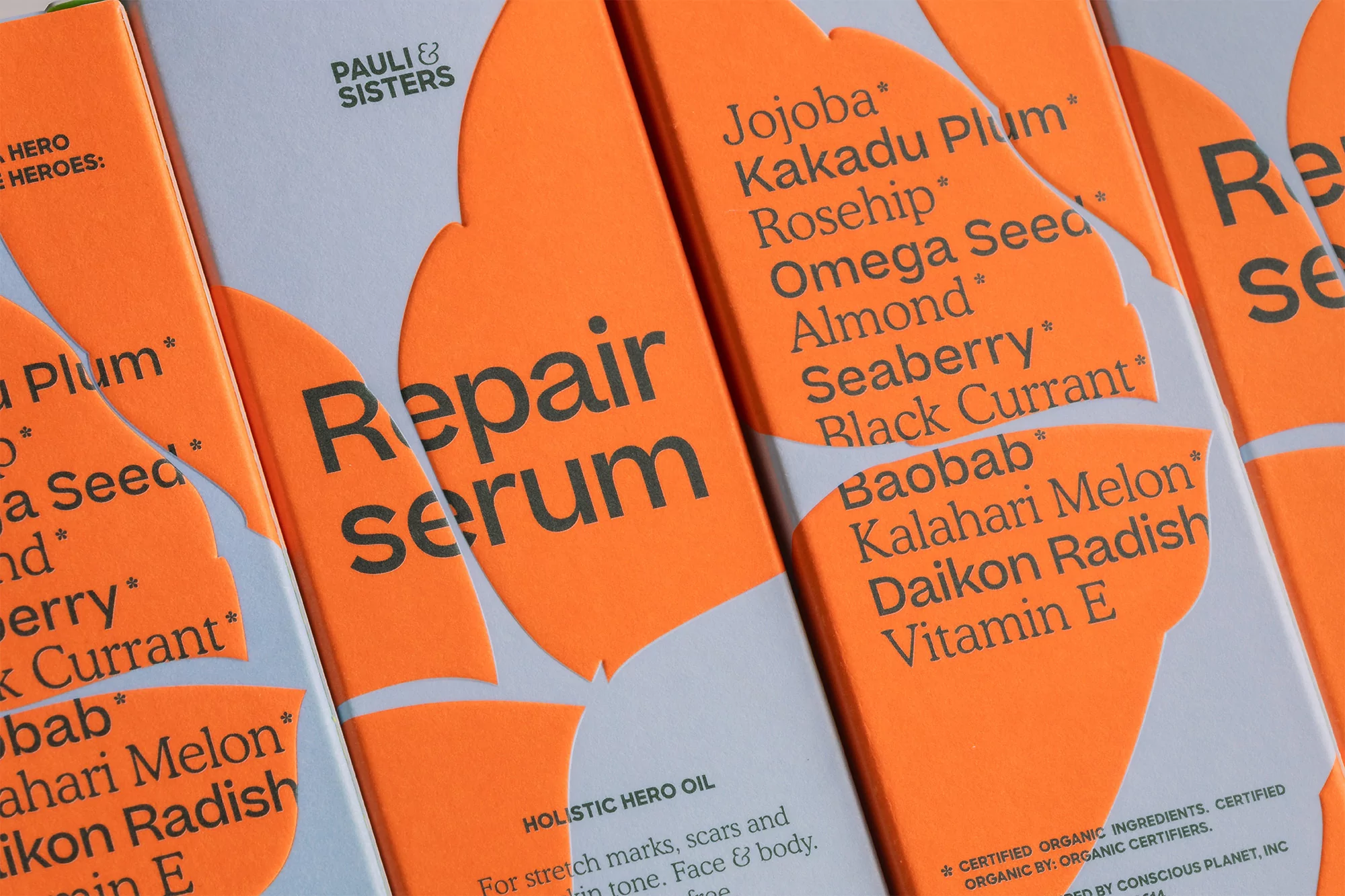 Marina Veziko’s identity for organic skincare brand Pauli & Sisters is punchy, perky and poppy
