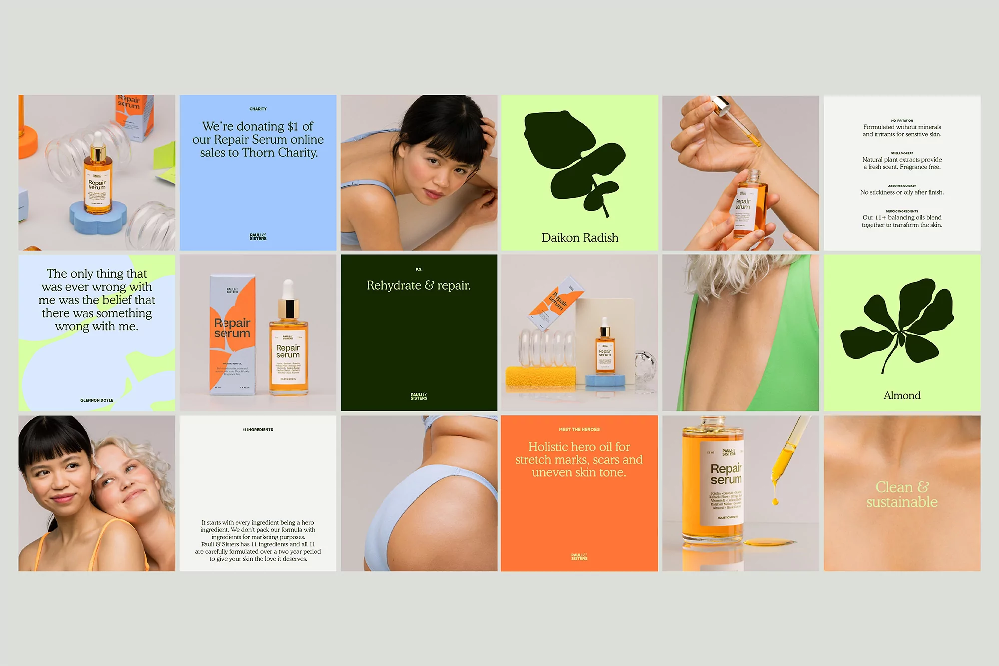 Marina Veziko’s identity for organic skincare brand Pauli & Sisters is punchy, perky and poppy