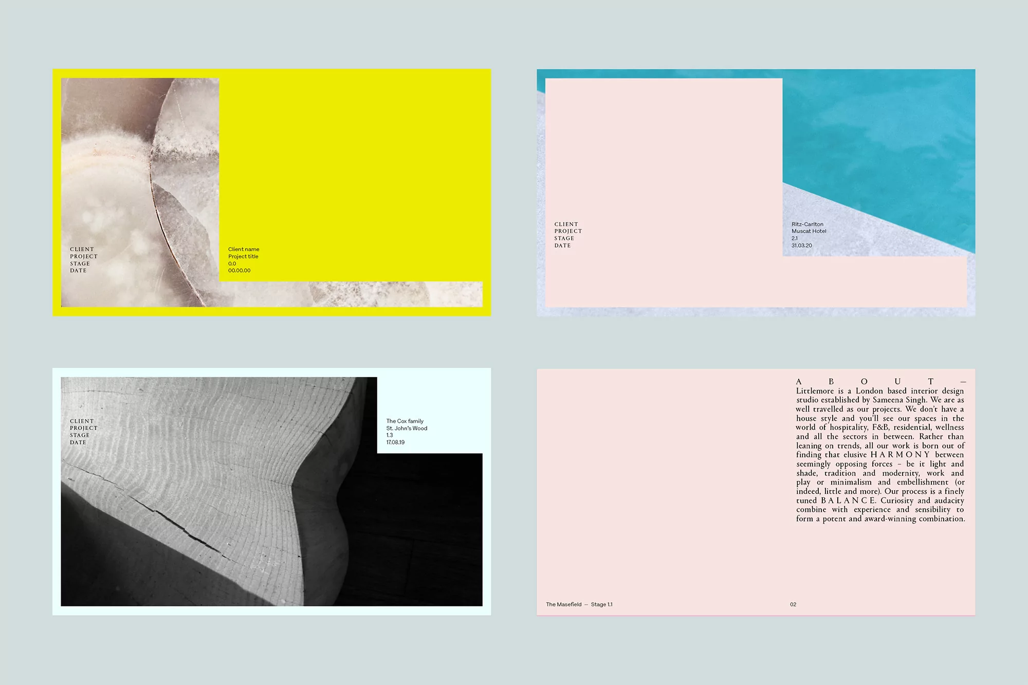 DutchScot devise a dynamic identity system for London-based interior design studio Littlemore
