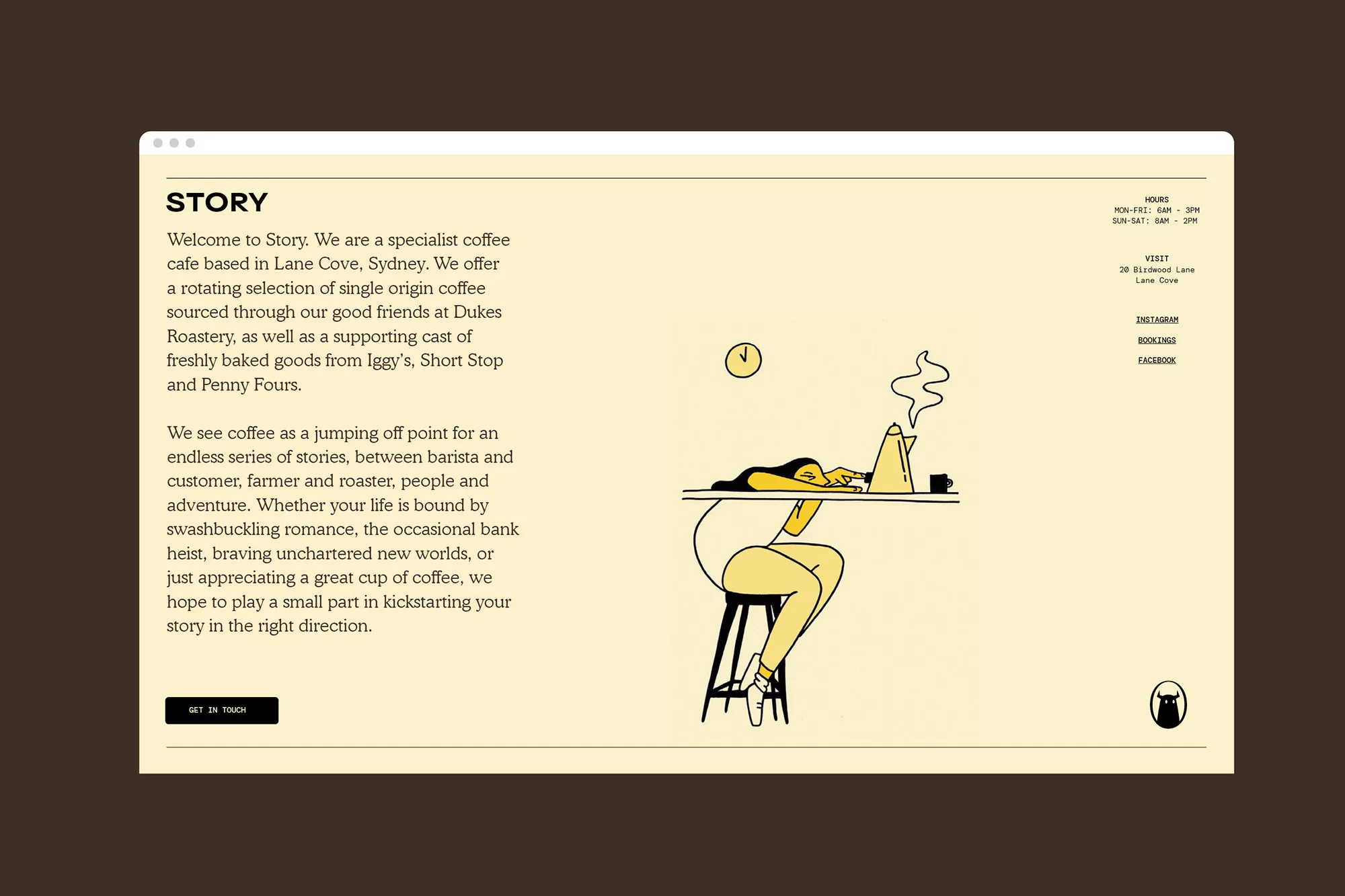 For The People’s identity for Story Café is relentlessly charming and literary-obsessed