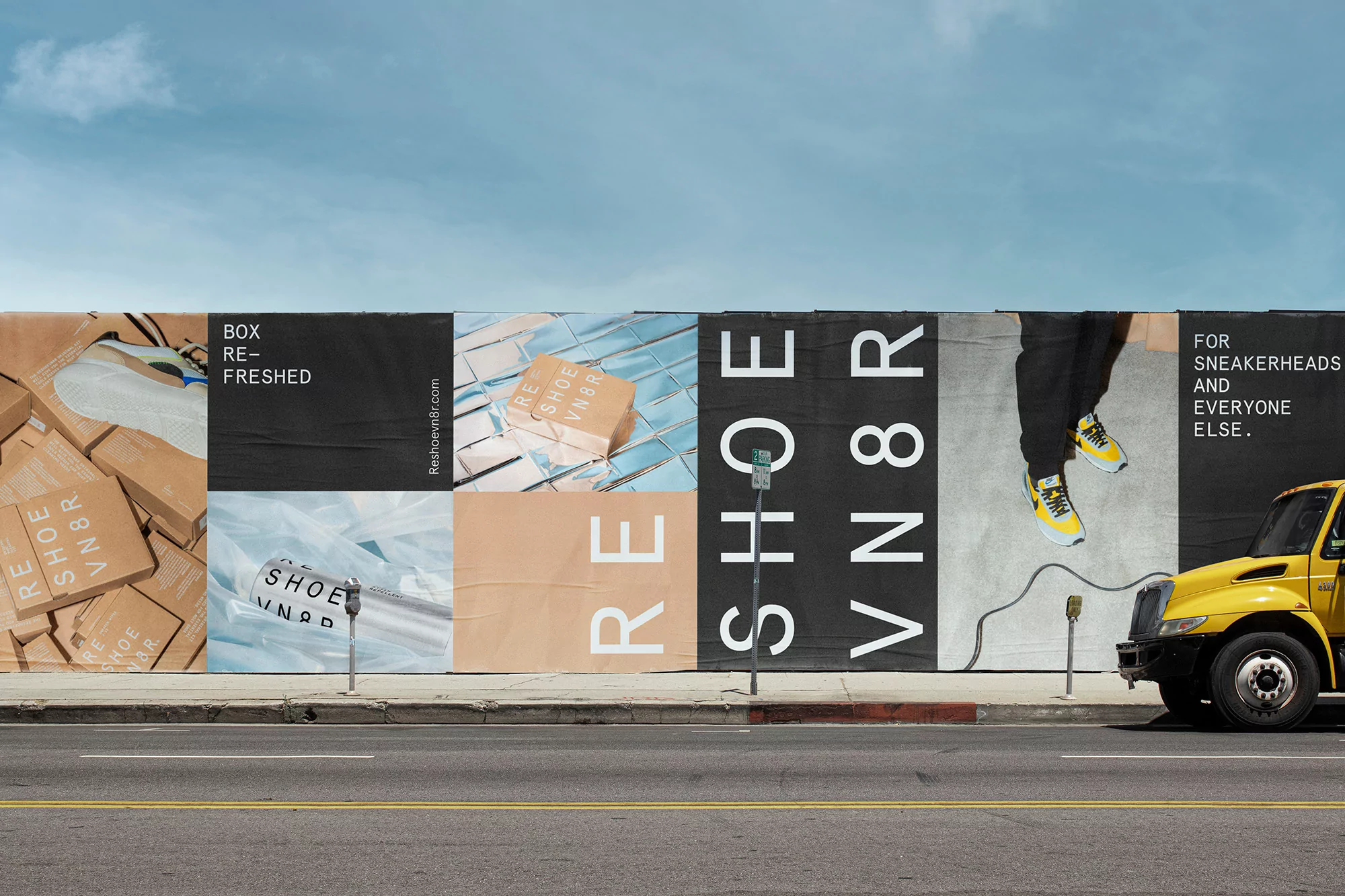 Hype Type and Socio’s frank identity for Reshoevn8r realigns the brand with sneaker culture
