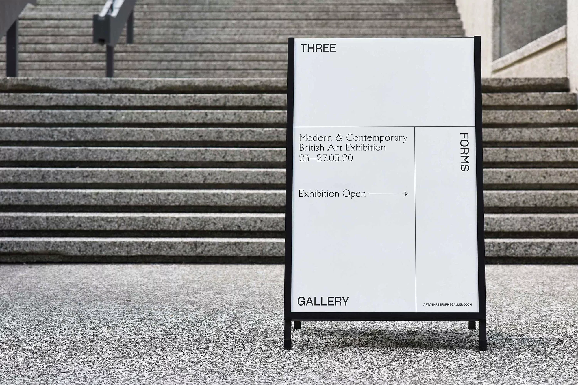 Narrate’s sculptural identity for Three Forms Gallery explores subtlety and negative space