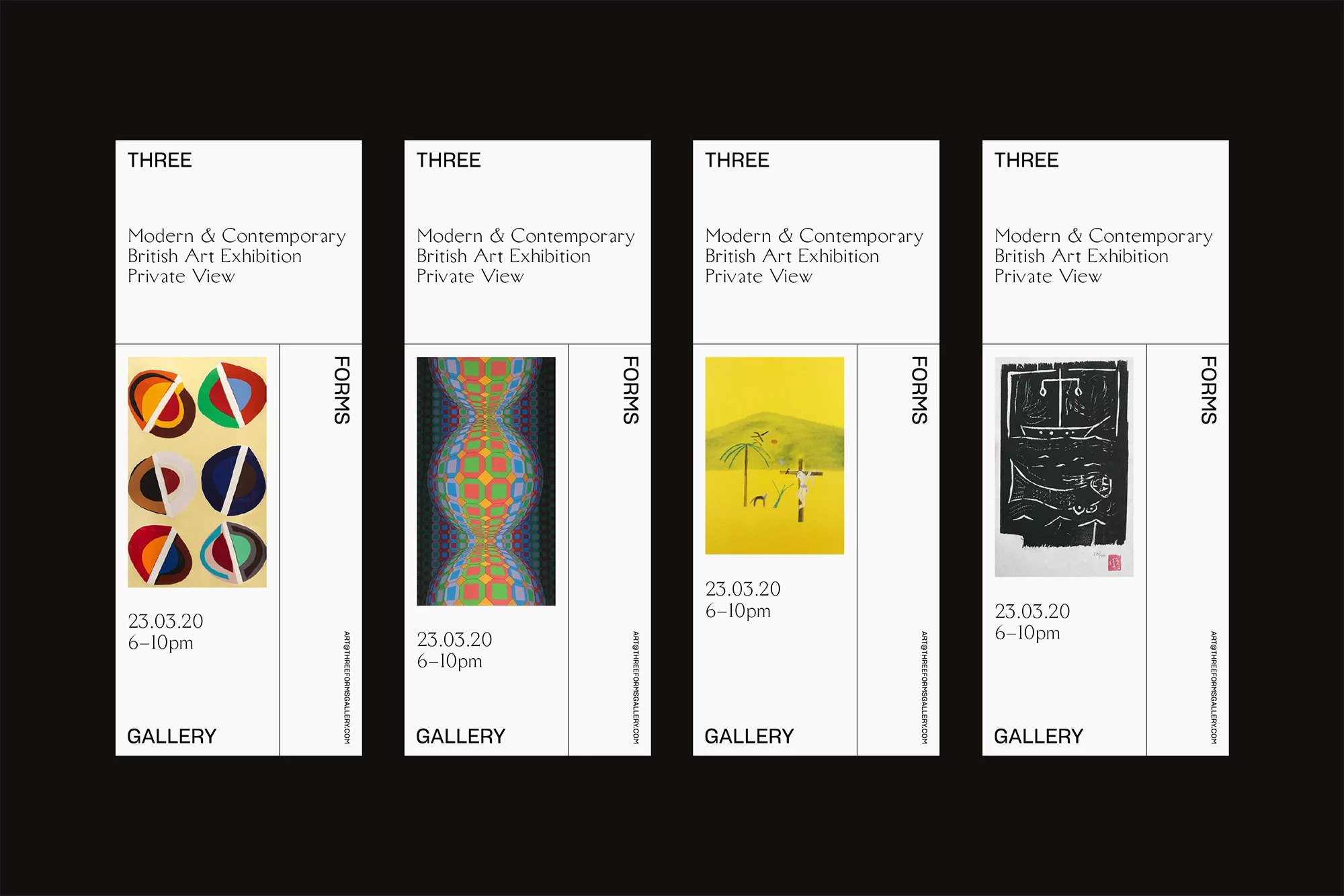 Narrate’s sculptural identity for Three Forms Gallery explores subtlety and negative space