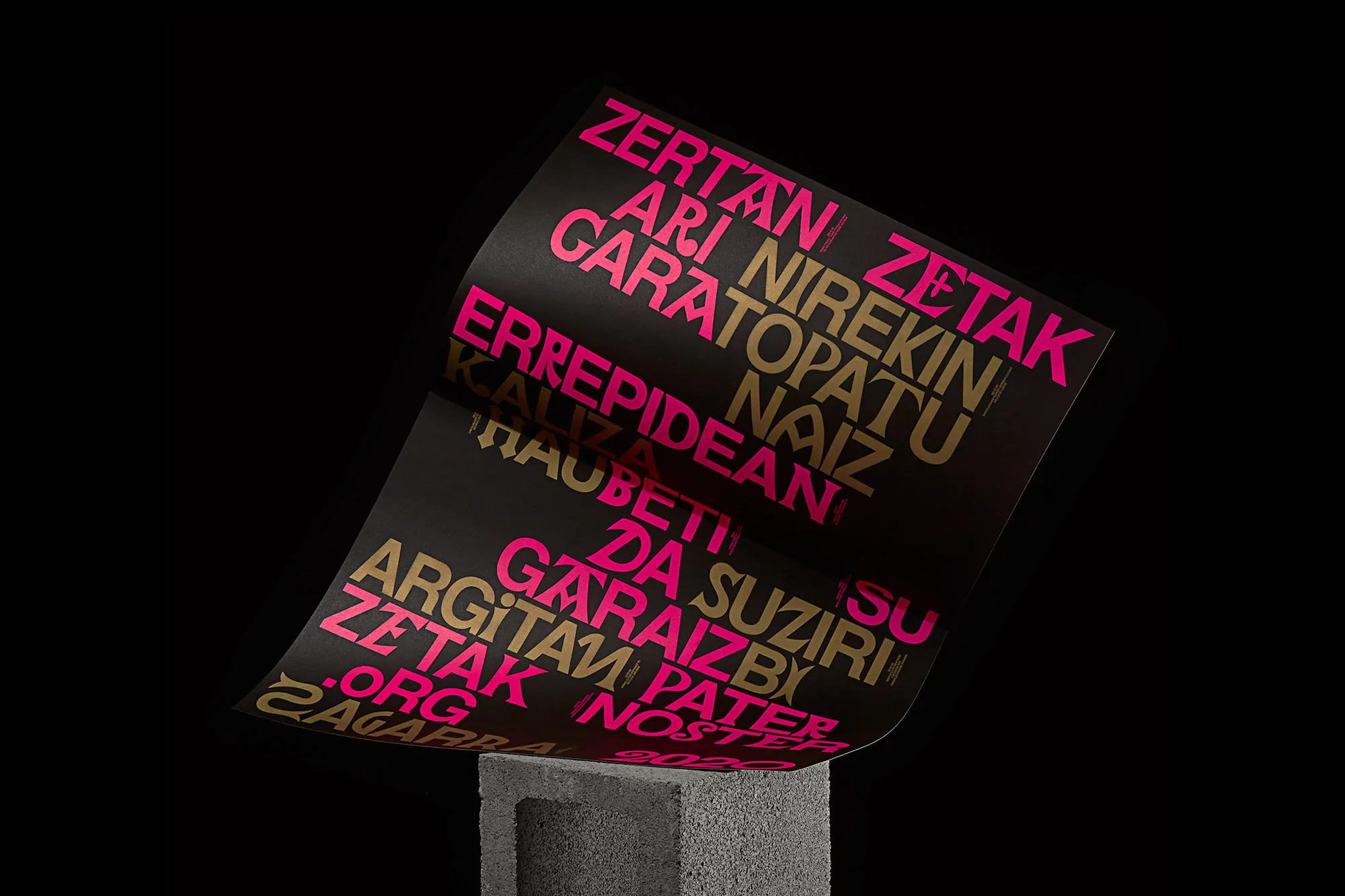 Pràctica revives ancient Basque letterforms in their striking typographic identity for ZETAK