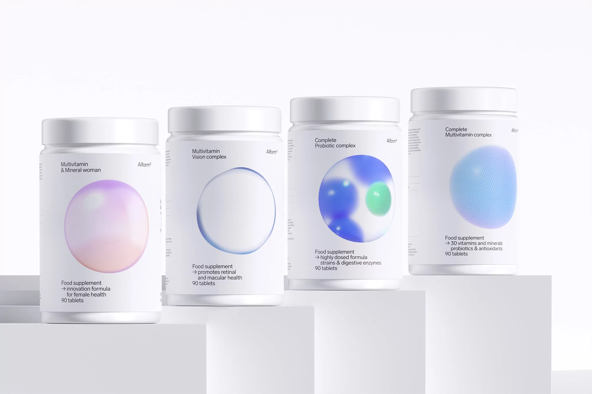 Moscow Mule develops a minimalistic, cell-inspired packaging system for health supplement brand Alform