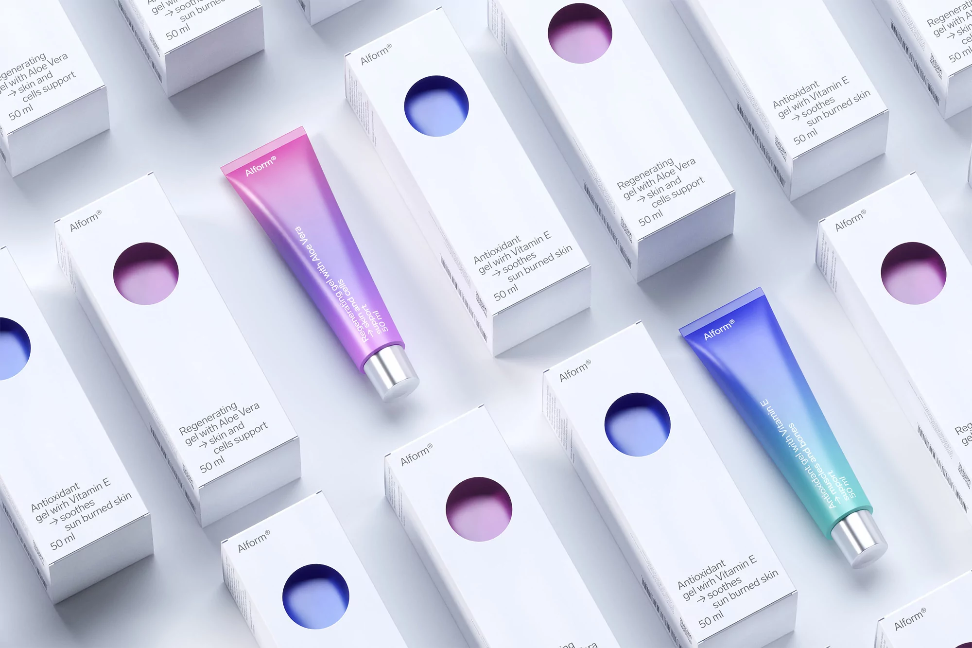 Moscow Mule develops a minimalistic, cell-inspired packaging system for health supplement brand Alform
