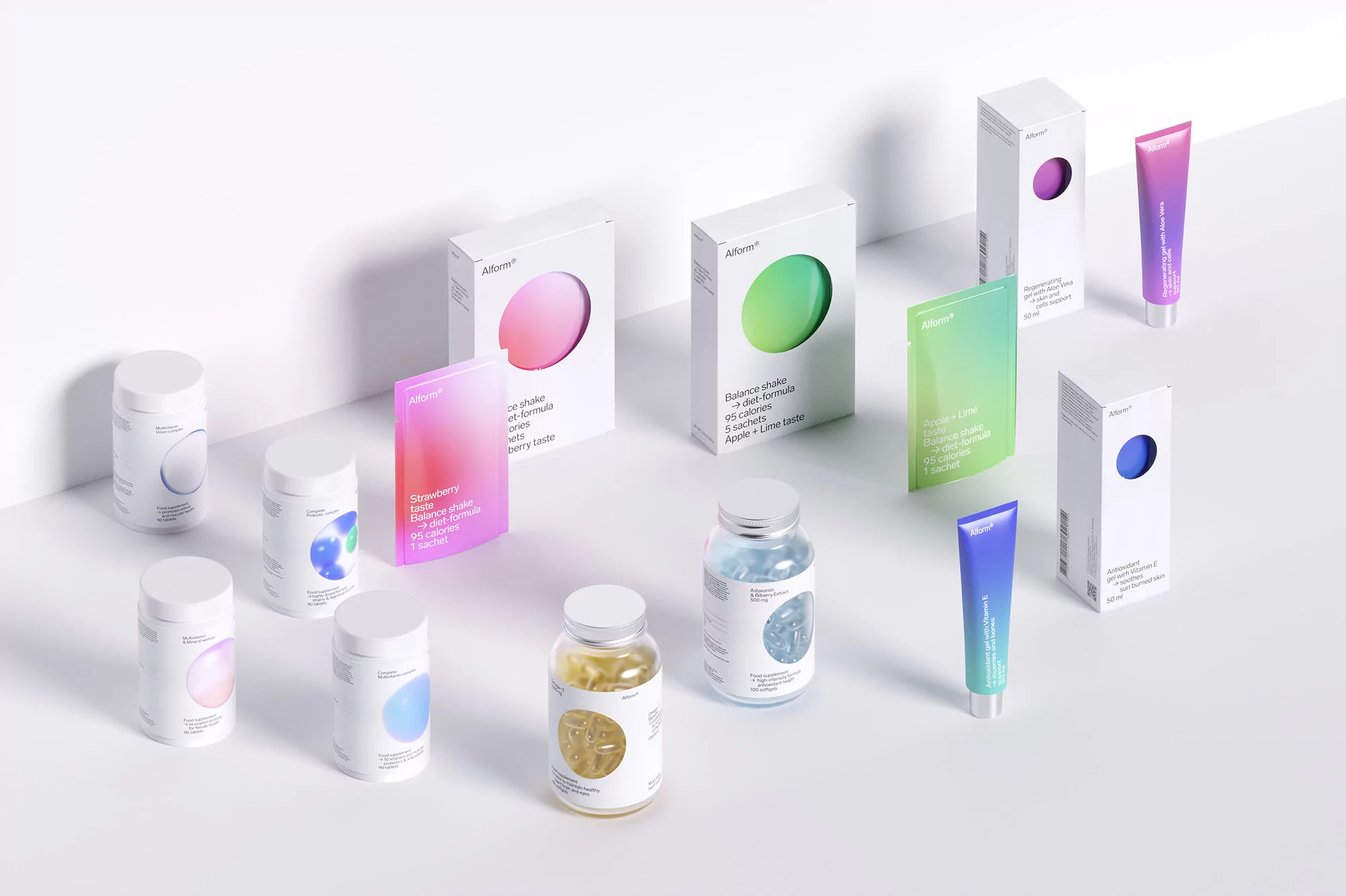 Moscow Mule develops a minimalistic, cell-inspired packaging system for health supplement brand Alform