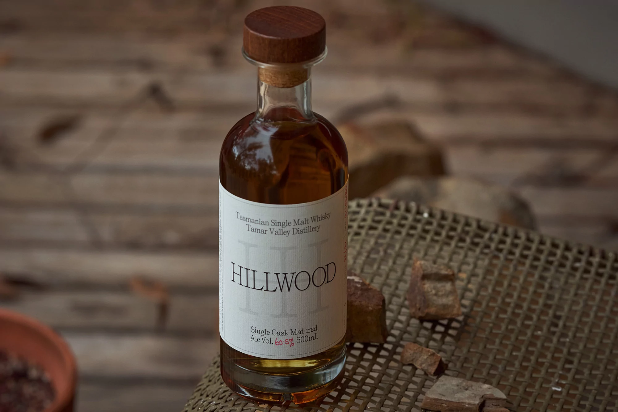 Never Now produces an elegant typographic identity for small-batch Australian whisky Hillwood