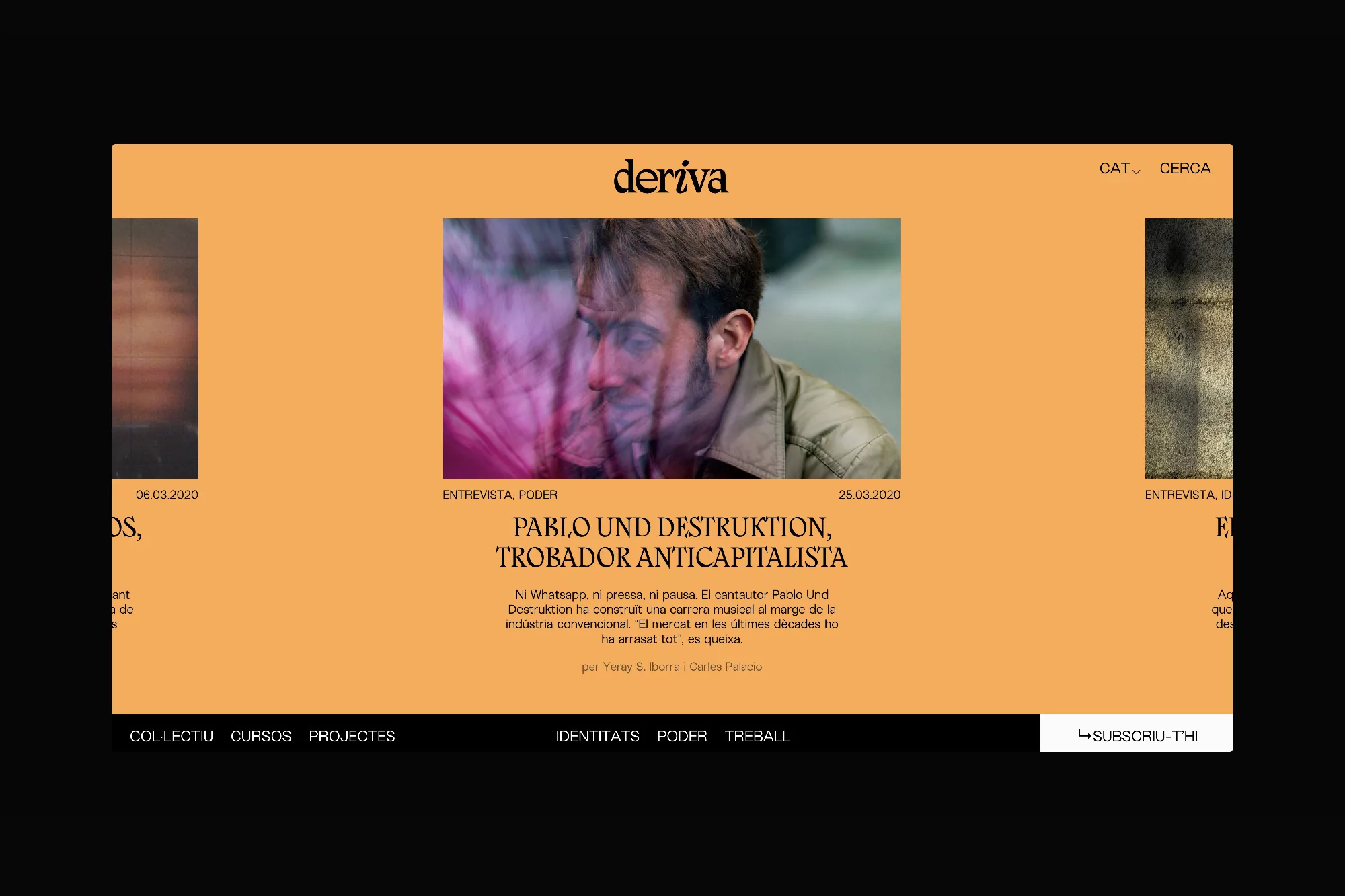 Réplica and Cristóbal Riesco create the identity for independent digital magazine Deriva