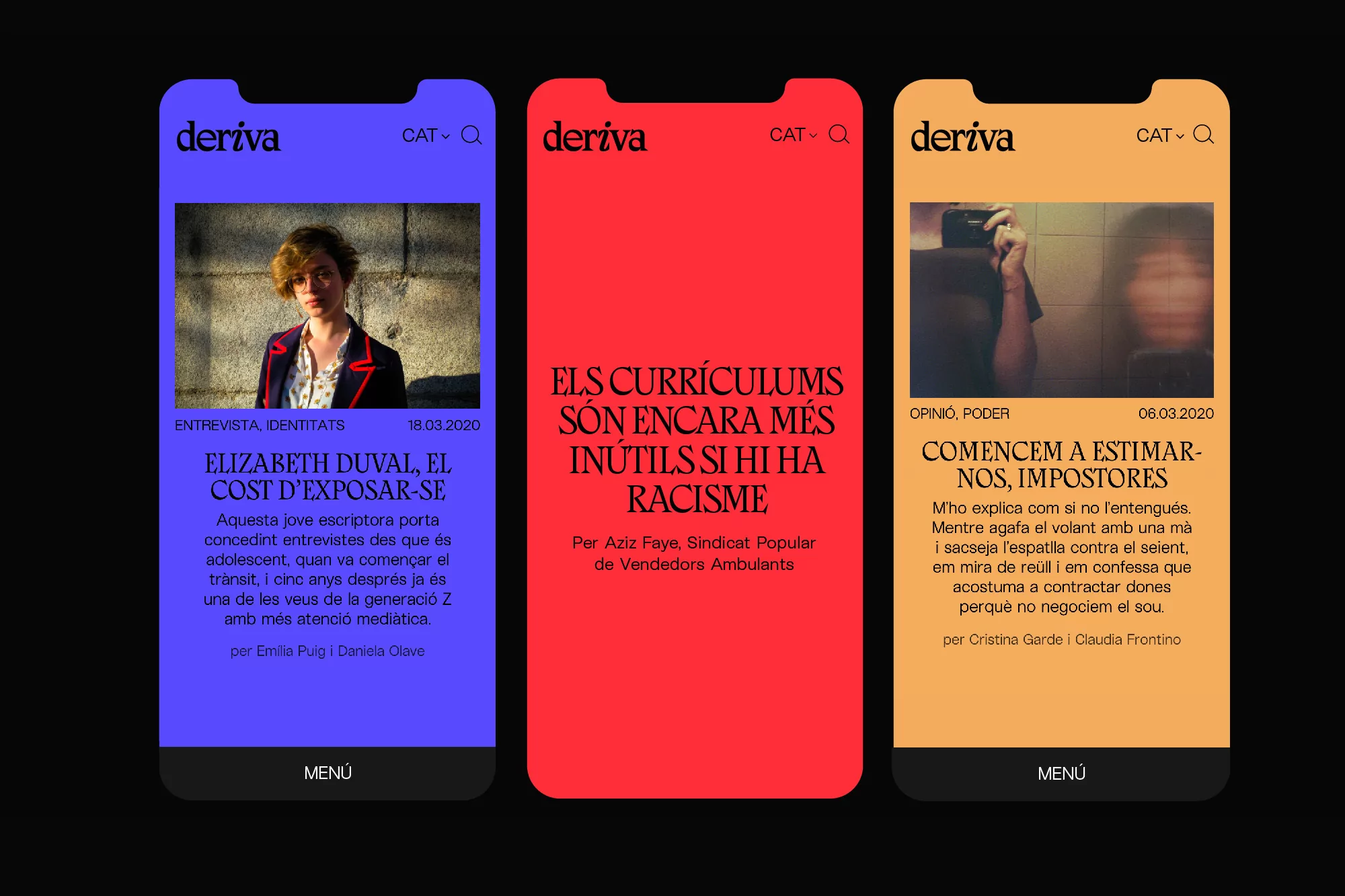 Réplica and Cristóbal Riesco create the identity for independent digital magazine Deriva