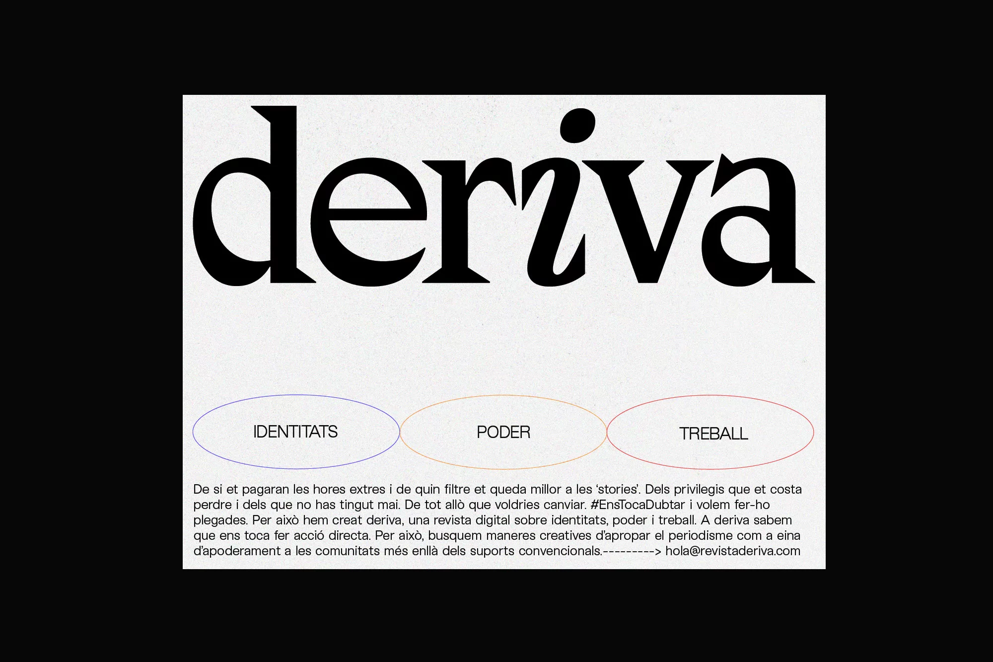 Réplica and Cristóbal Riesco create the identity for independent digital magazine Deriva