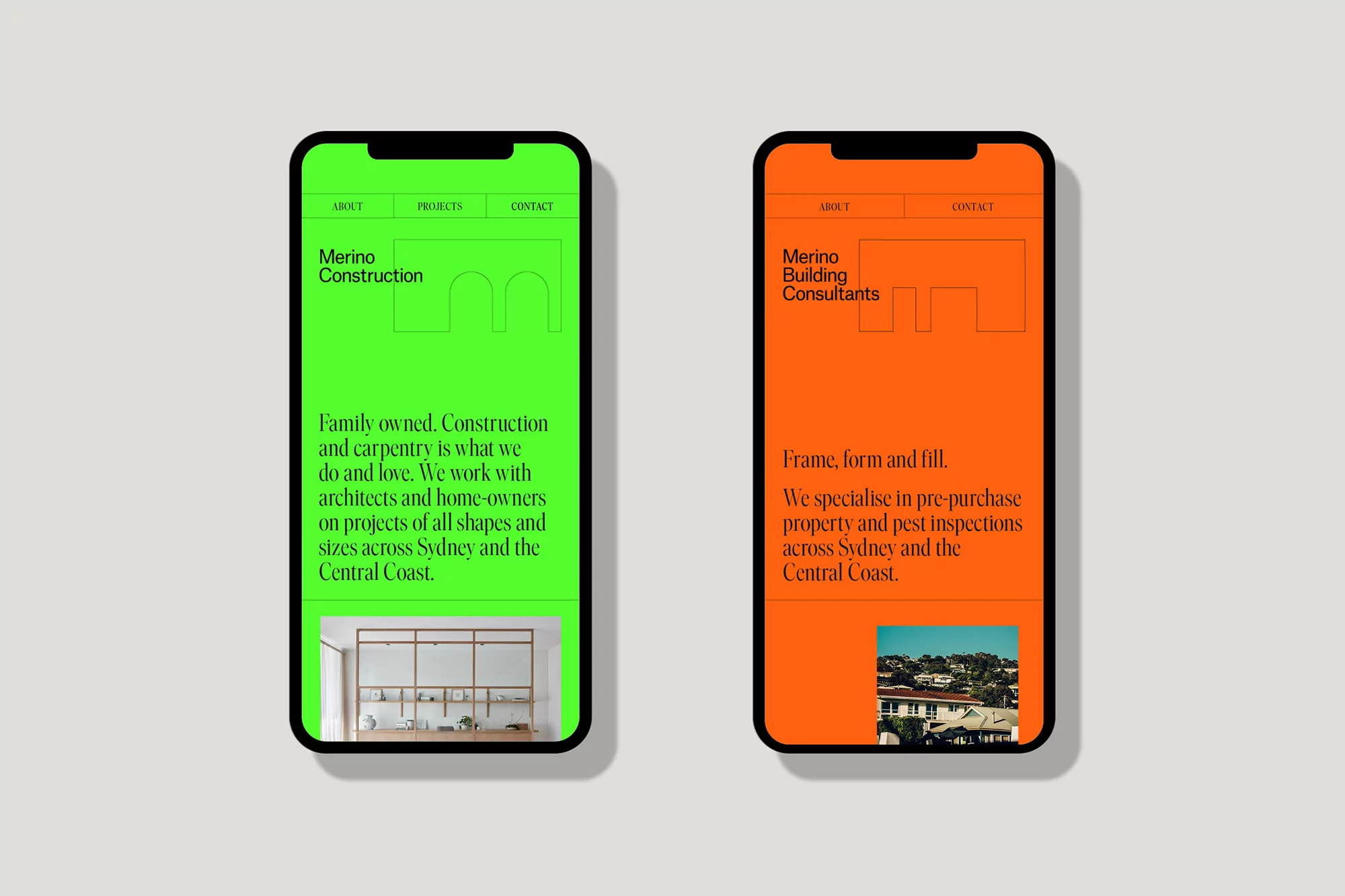 Accompany's identity for Merino ties together the building company's two distinct services