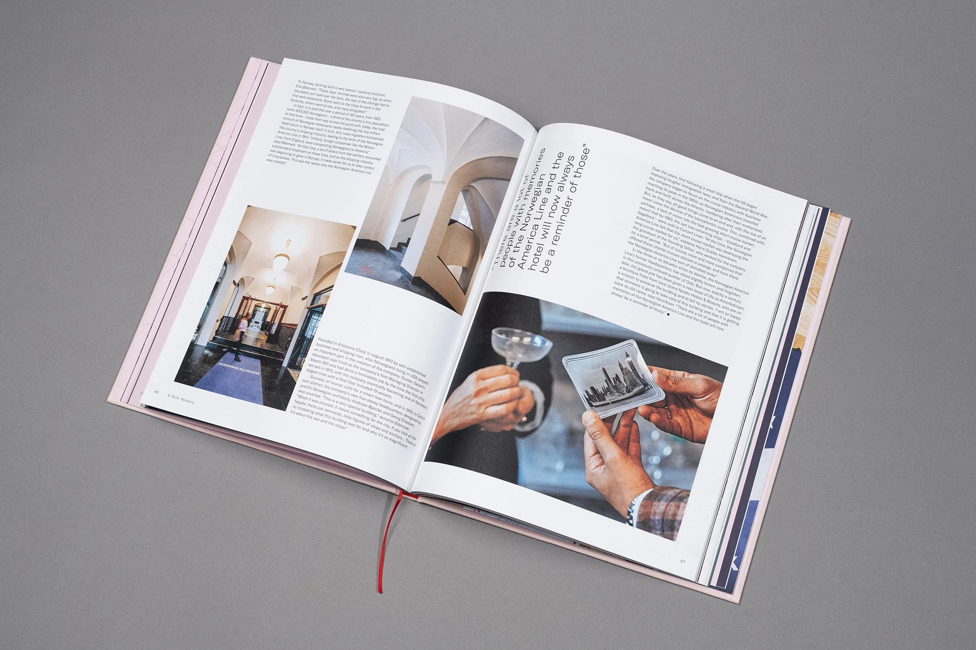Scandinavian Design Group's book for Amerikalinjen connects the hotel's past, present and future