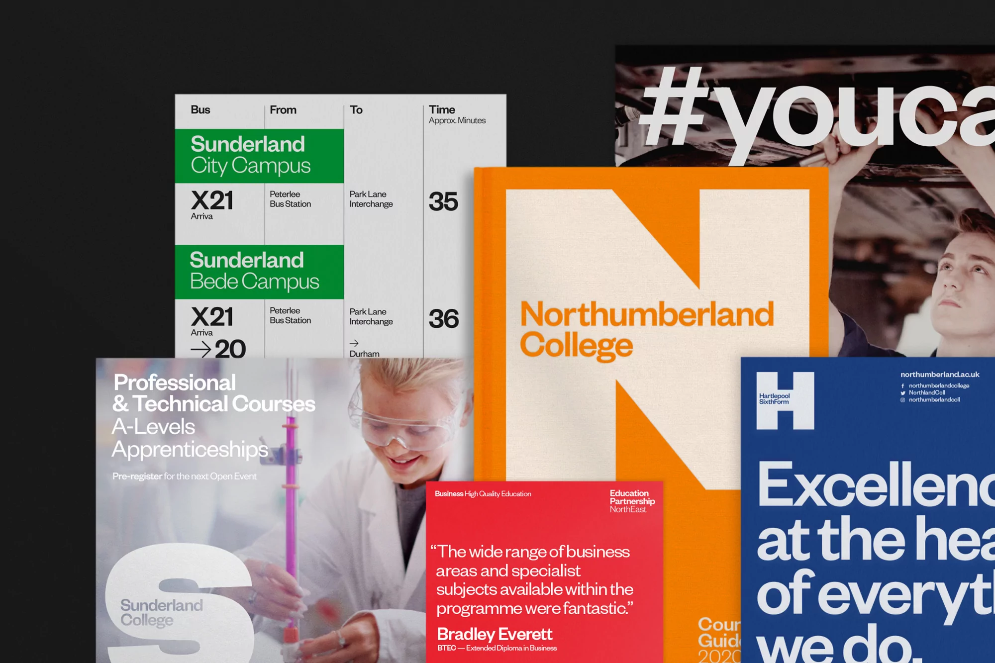 Studio Blackburn creates a series of ultra-bold letters for a merge of three UK colleges