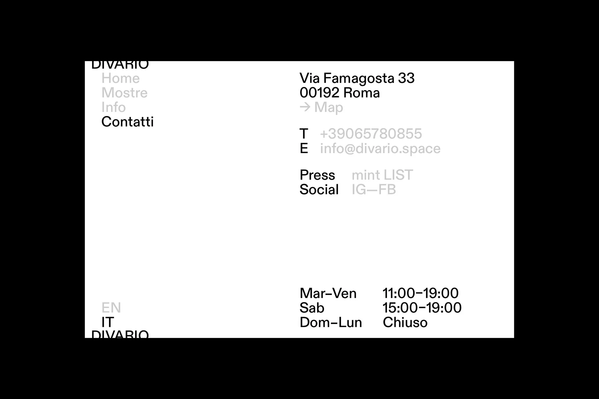 Julia's identity for Divario places the emphasis on the venue's diverse exhibition programme