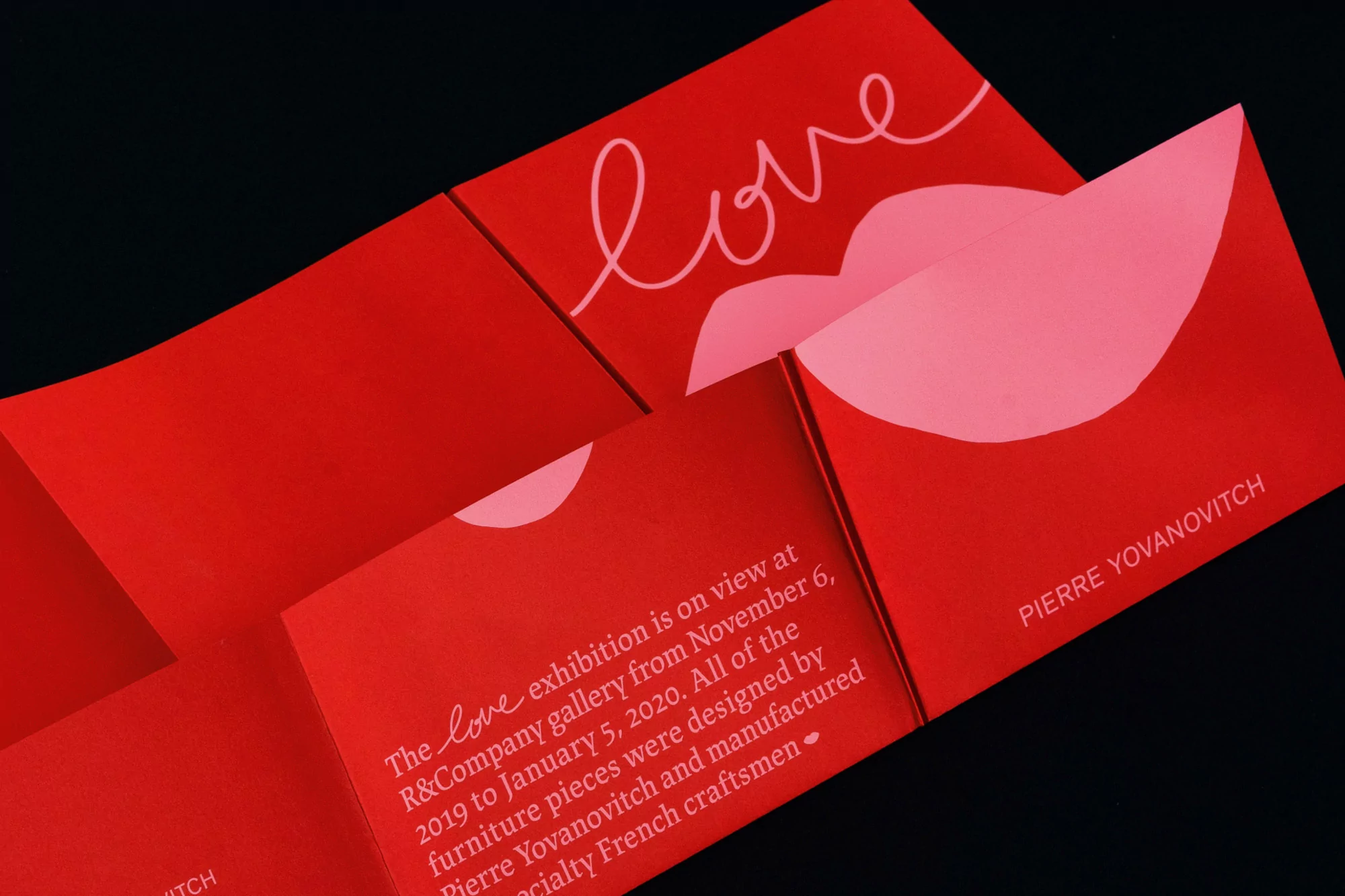 GeneralPublic's identity for Pierre Yovanovitch's Love exhibition captures the romantic theme of his work