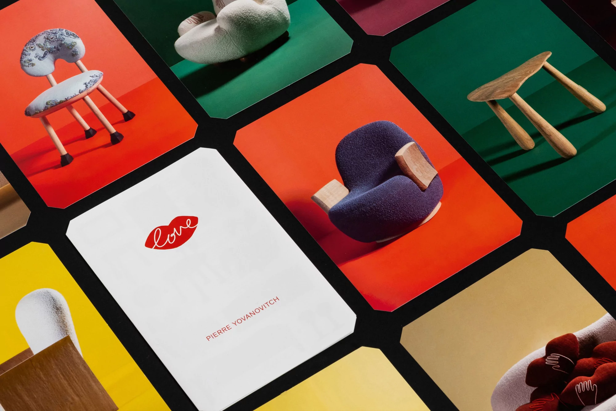 GeneralPublic's identity for Pierre Yovanovitch's Love exhibition captures the romantic theme of his work