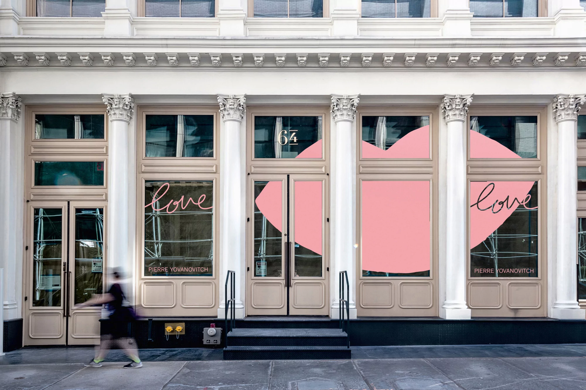 GeneralPublic's identity for Pierre Yovanovitch's Love exhibition captures the romantic theme of his work