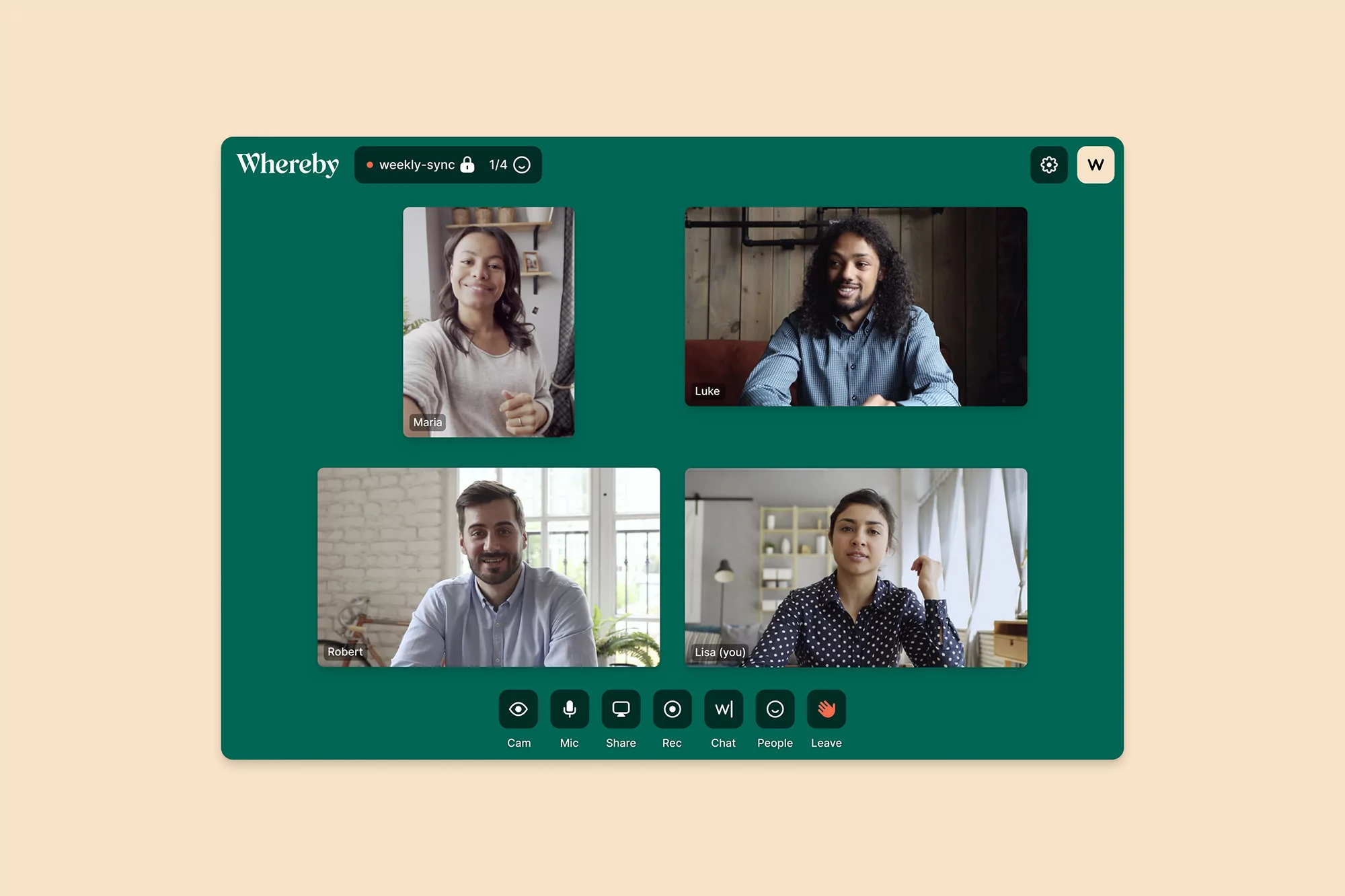 Heydays' identity for video meeting service Whereby is designed to spark imagination, curiosity and calmness