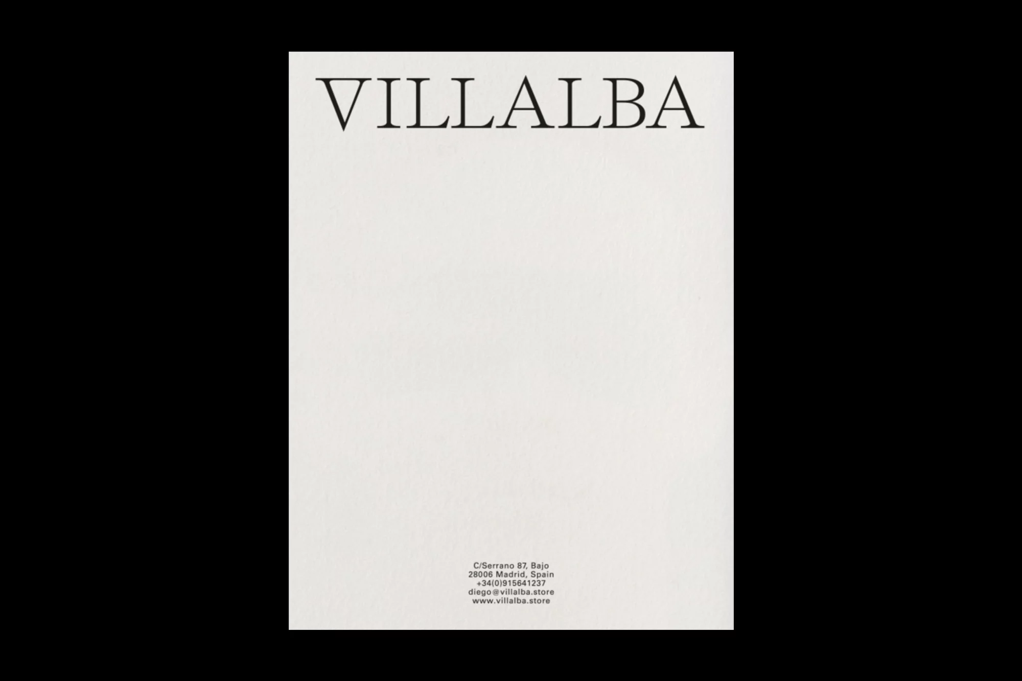 Sharp typography leads the way in Naranjo-Etxeberria's identity for VILLALBA