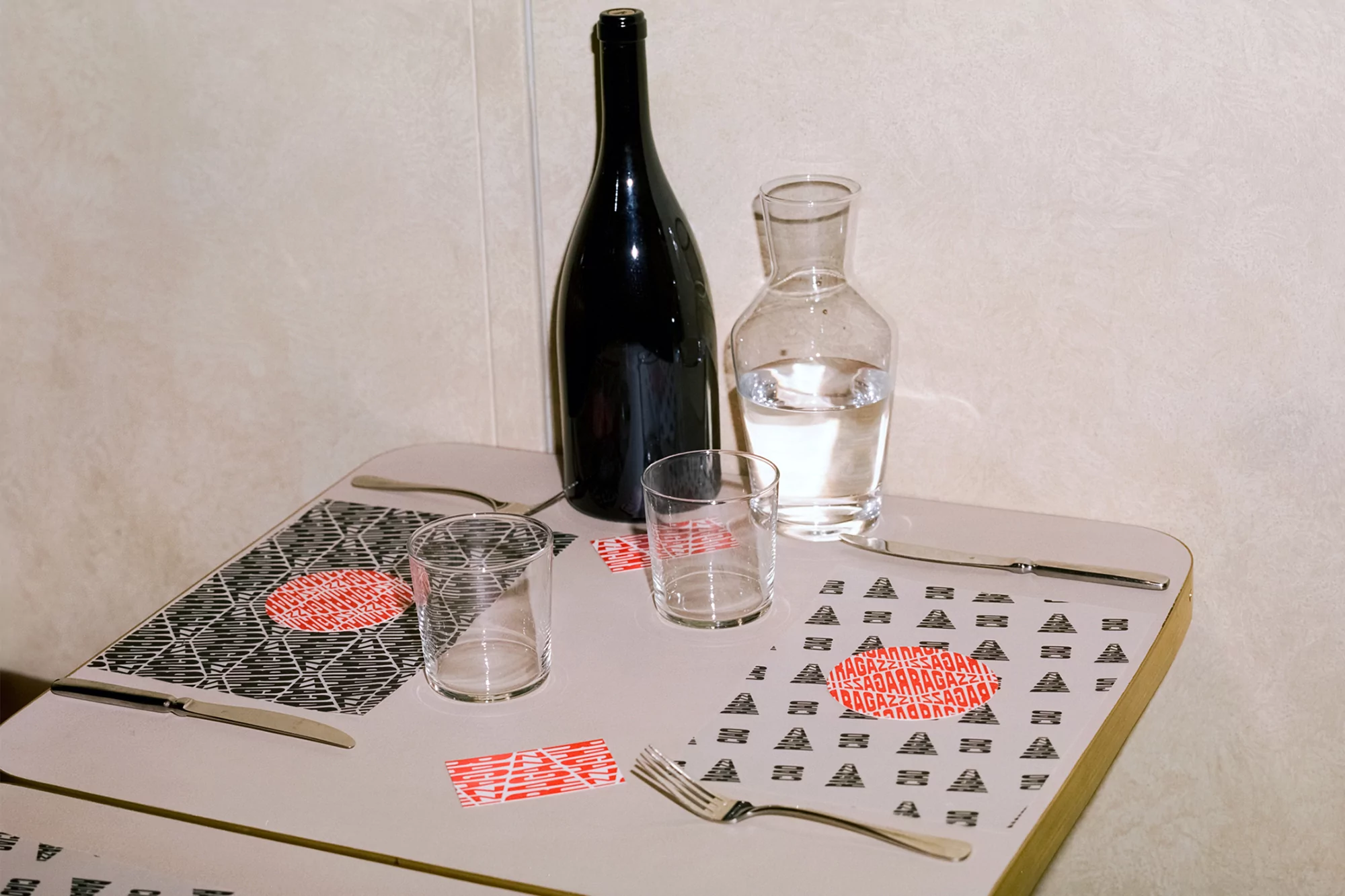 Ragazzi is yelled across the table in SCCO Studio's identity for the Italian eatery