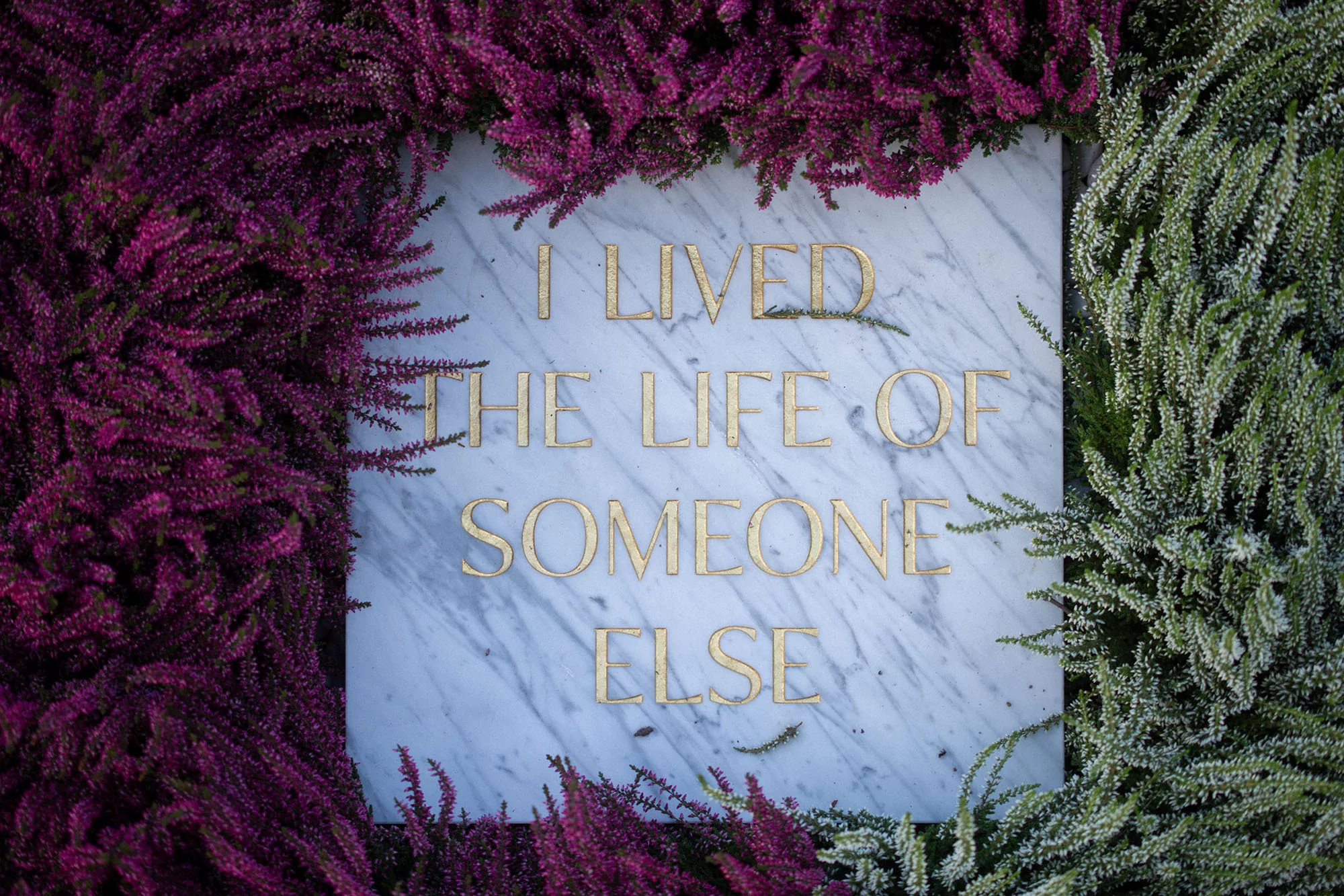 Tim Bengel's exhibition features marble gravestones engraved with a custom serif typeface