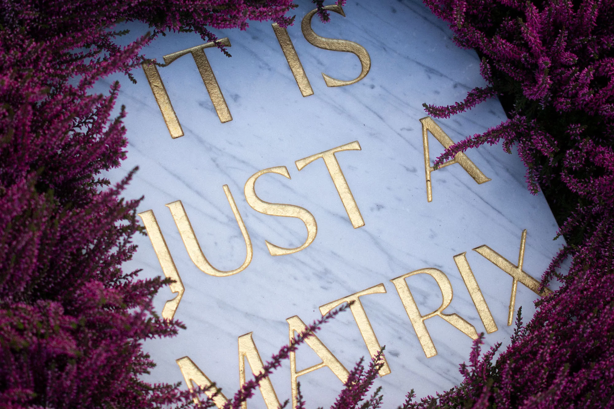 Tim Bengel's exhibition features marble gravestones engraved with a custom serif typeface