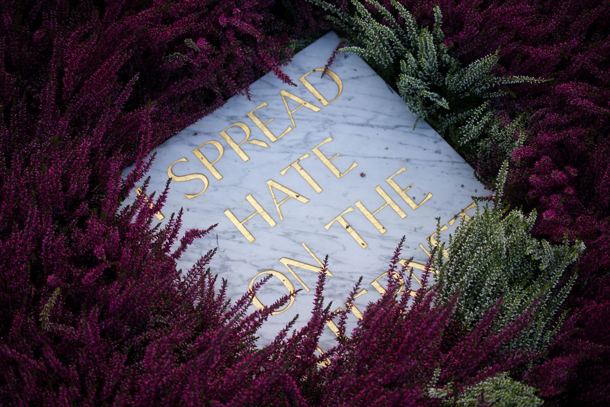 Tim Bengel's exhibition features marble gravestones engraved with a custom serif typeface