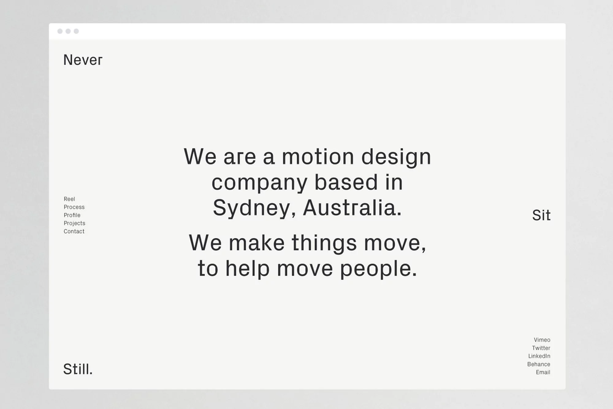 Never Sit Still by Christopher Doyle & Co.